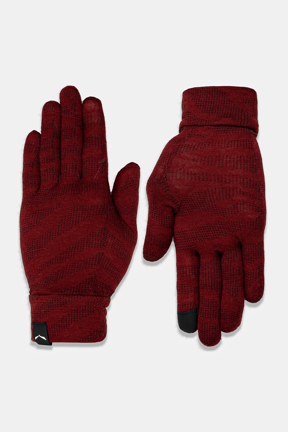 Rukavice Salewa Cristallo Merino vlna burgundské 00.0000028514