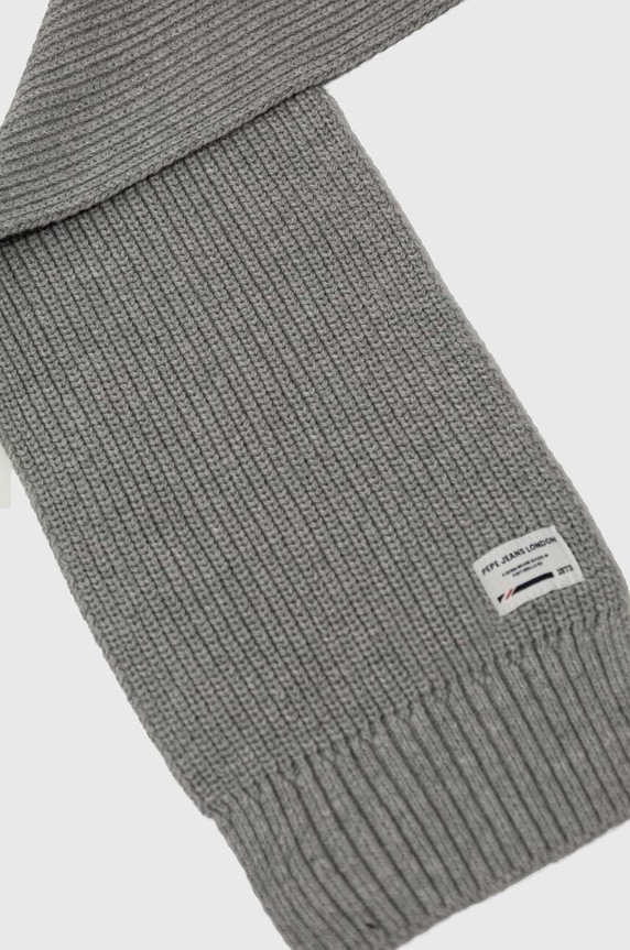 Pepe Jeans szalik z domieszką wełny dziecięcy PB060106 szary AW23