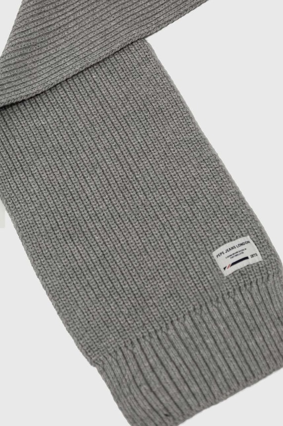 Pepe Jeans szalik z domieszką wełny dziecięcy PB060106 szary AW23