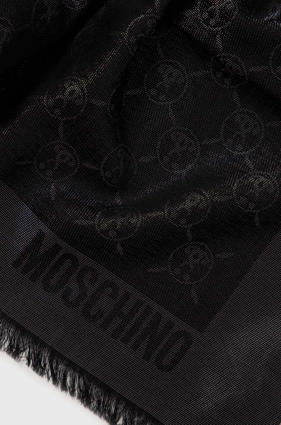 Šál s prímesou vlny Moschino M2321.03234 čierna AW23