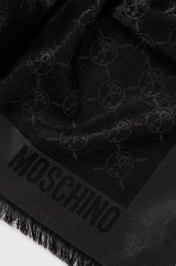 Šál s prímesou vlny Moschino M2321.03234 čierna AW23