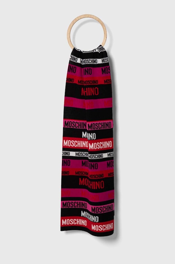 Vlněná šála Moschino pletenina fialová M5745.30771