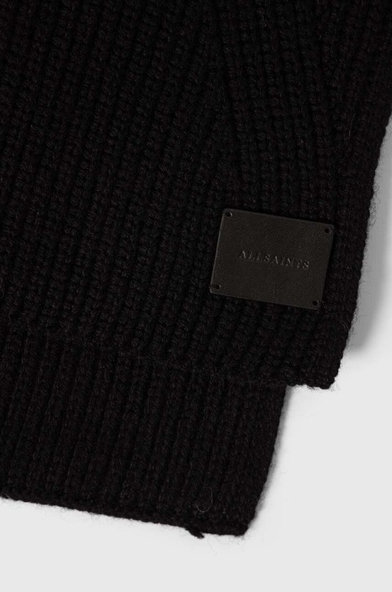 Šátek z vlněné směsi AllSaints AS101347 černá AW24