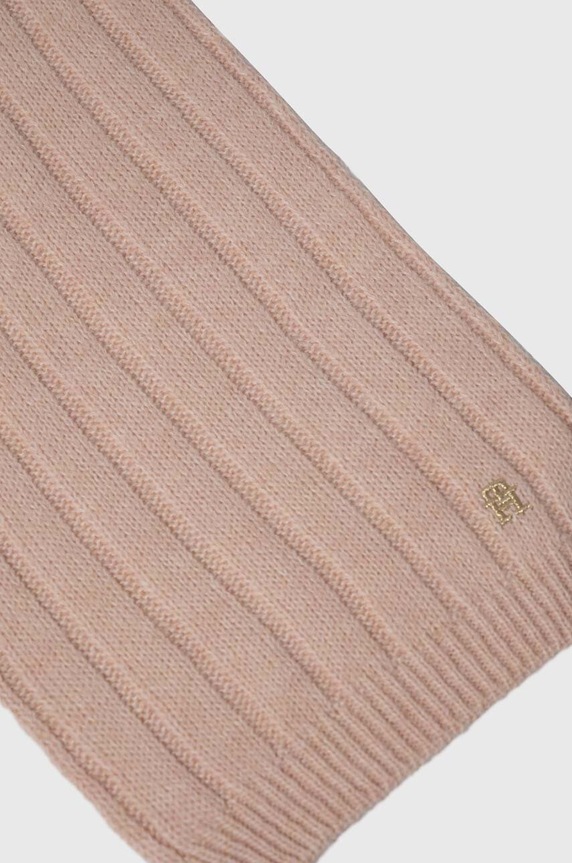 Kratki šal s primjesom vune Tommy Hilfiger AW0AW15351 roza AW23