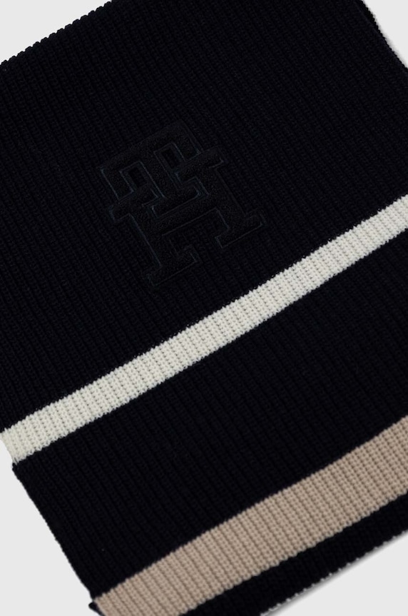 Tommy Hilfiger szalik z domieszką wełny AM0AM11505 granatowy AW23