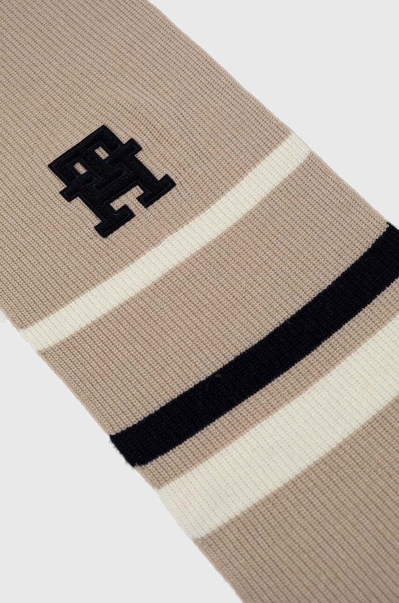 Tommy Hilfiger szalik z domieszką wełny AM0AM11505 beżowy AW23