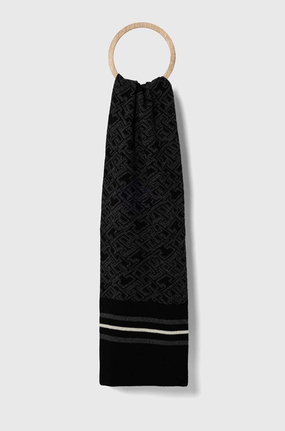 Tommy Hilfiger szalik wełniany wełna czarny AM0AM12110