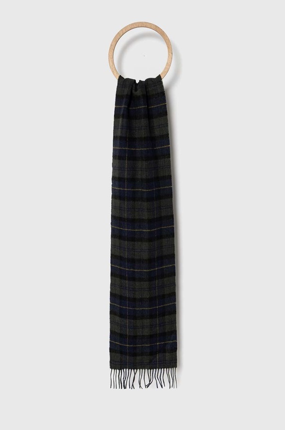 Barbour eșarfă de lână cu modele verde USC0001