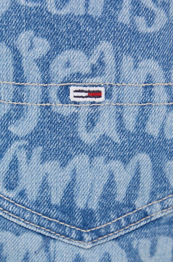 Rifľová sukňa Tommy Jeans modrá DW0DW16069