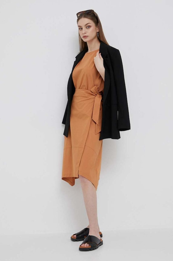 Φούστα DKNY P3DN0S58 καφέ AW23