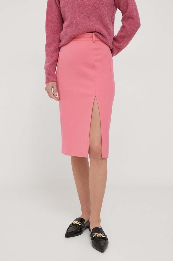 Sukně United Colors of Benetton midi růžová 49HHD002K.11F
