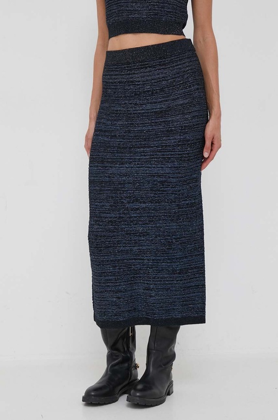 Φούστα Sisley εμπριμέ σκούρο μπλε 11PUM0007.903