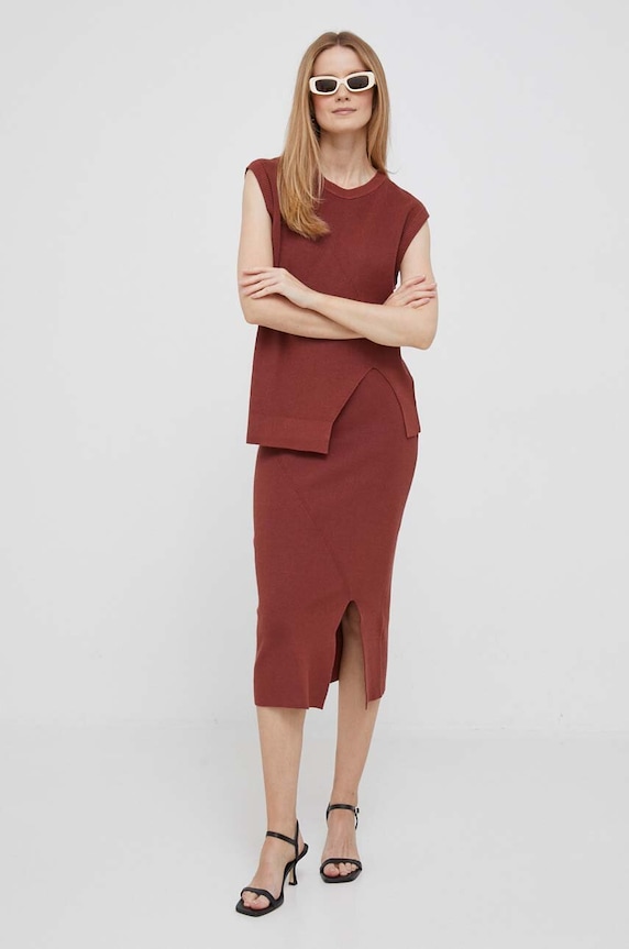 Dkny spódnica P3GRAK15 czerwony AW23