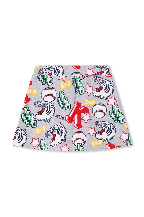 Kenzo Kids spódnica bawełniana dziecięca K13093.114.150 szary AW23