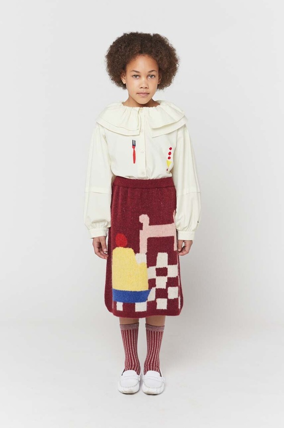 Dětská sukně Bobo Choses midi burgundské 223FC018