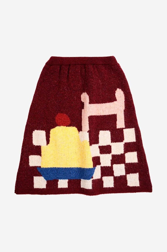 Dětská sukně Bobo Choses 223FC018 burgundské AW23