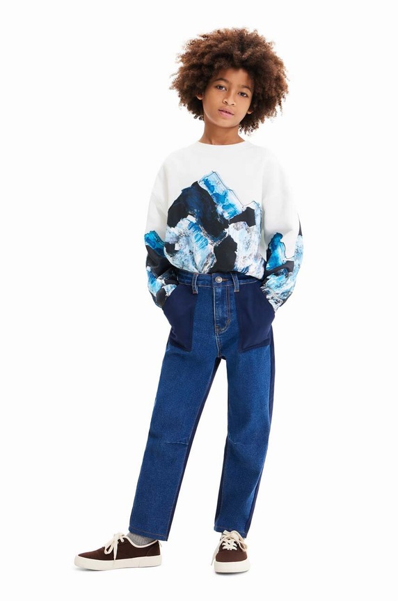 Desigual jeans copii jeans albastru 23WBDD04
