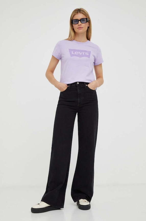 Levi's jeansy RIBCAGE WIDE LEG A6081.0001 czarny AA00