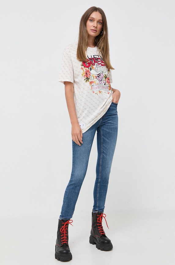 Guess jeansy W2YA46.D4Q02 granatowy SS26