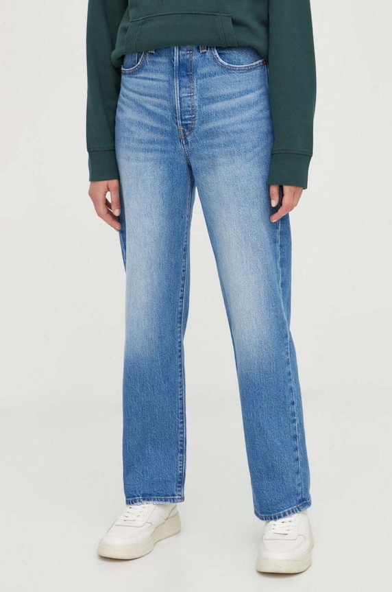 Traperice Levi's RIBCAGE STRAIGHT RIBCAGE STRAIGHT ANKLE visoki plava 72693.0177