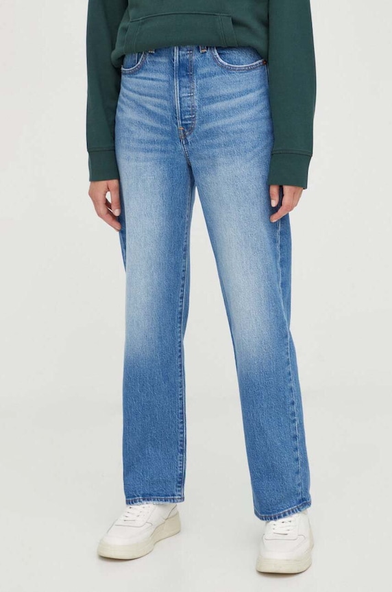 Traperice Levi's RIBCAGE STRAIGHT RIBCAGE STRAIGHT ANKLE visoki plava 72693.0177