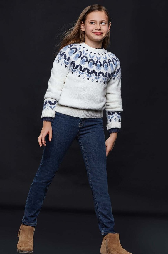 Mayoral jeans copii Planet friendly bleumarin 557.8E.Junior.9BYX