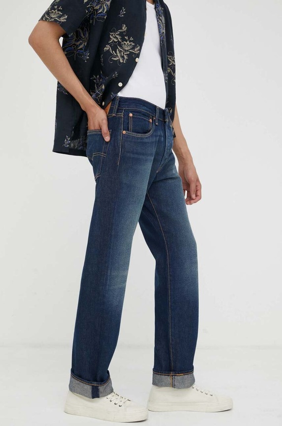 Памучни дънки Levi's 501 тъмносин 00501.3411