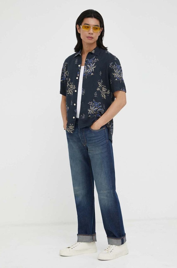 Памучни дънки Levi's 501 00501.3411 тъмносин AW24