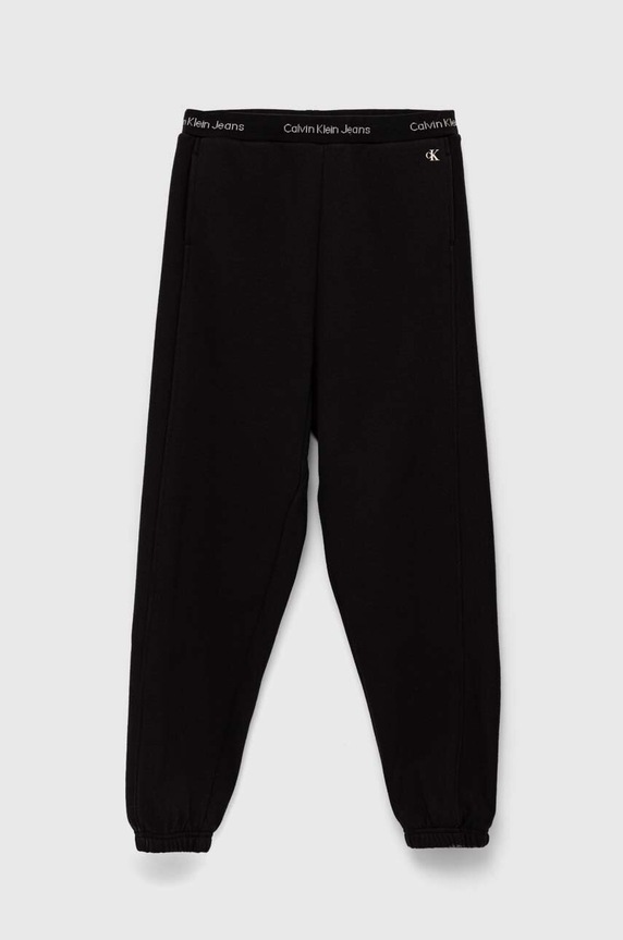 Calvin Klein Jeans spodnie dresowe dziecięce dzianina czarny IB0IB01681.9BYX
