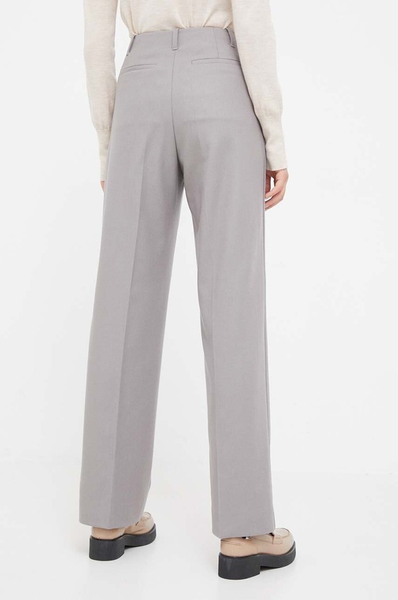 Odzież Calvin Klein spodnie wełniane K20K205676 szary