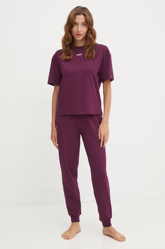 Hlače lounge HUGO SHUFFLE_PANTS 50490578 vijolična AW25
