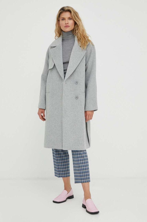 Vlněné kalhoty PS Paul Smith W2R.207T.L31069 šedá AW23