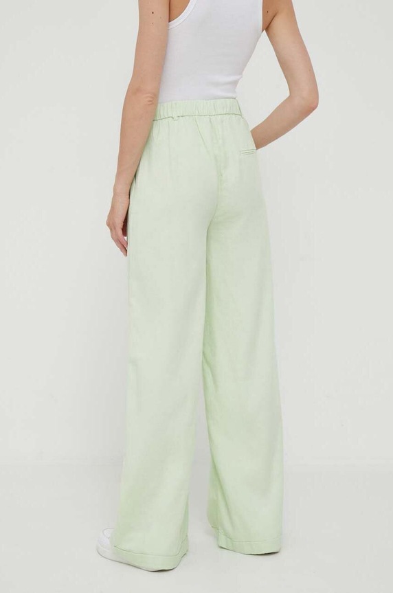 Odzież Pepe Jeans spodnie z domieszką lnu Monna PL211649.610 zielony