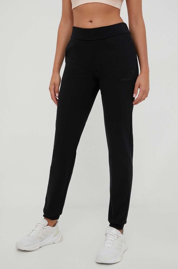 EA7 Emporio Armani melegítőnadrág 6RTP70.TJRRZ fekete AW23