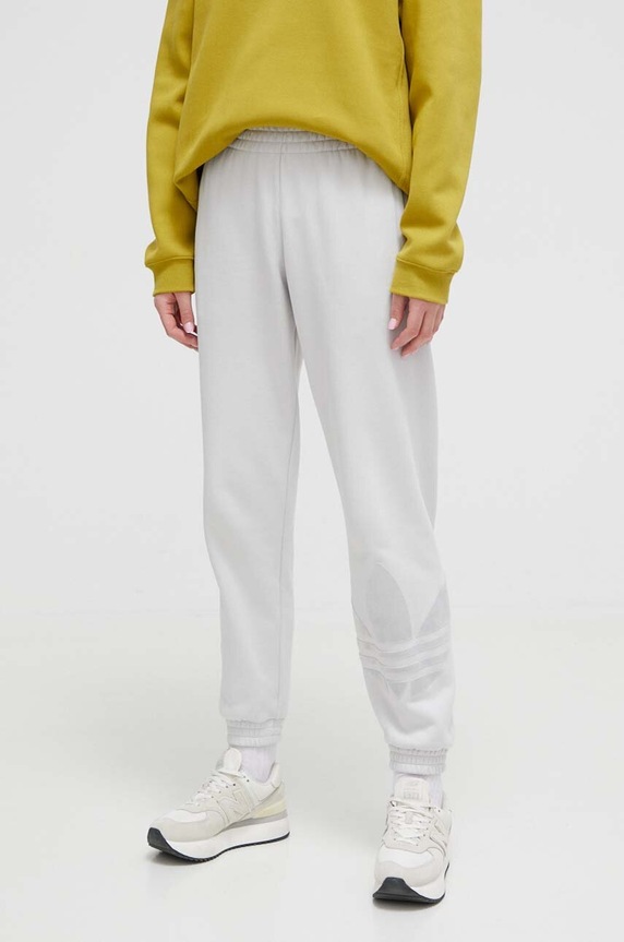 adidas Originals spodnie dresowe bawełniane aplikacja szary IL2379