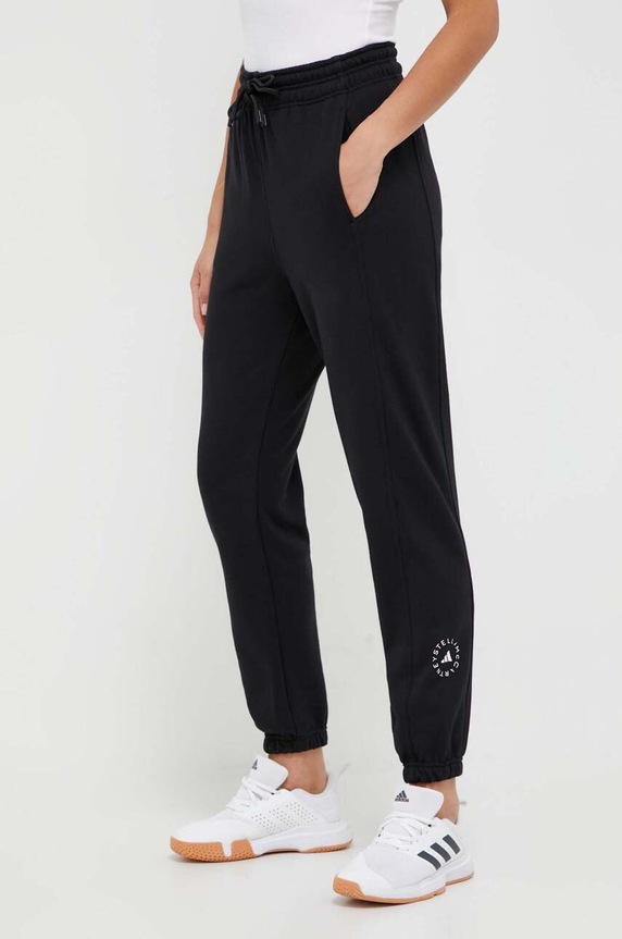 Tepláky adidas by Stella McCartney bavlna čierna IB6860