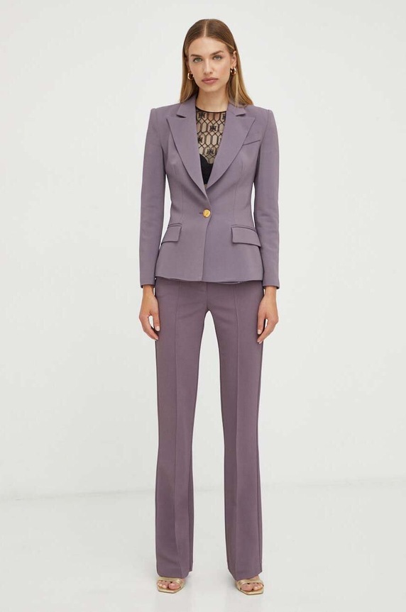 Παντελόνι Elisabetta Franchi PA02337E2 μωβ AW23