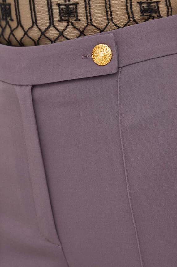 Παντελόνι Elisabetta Franchi μωβ PA02337E2