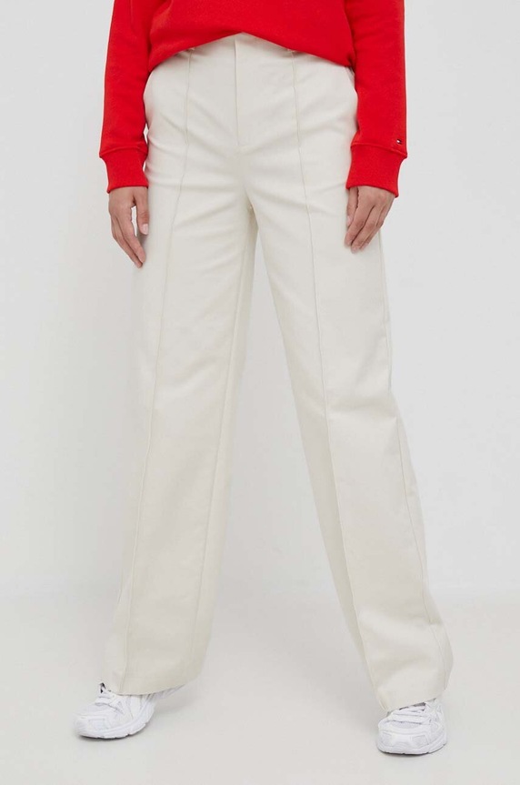 Sisley pantaloni alta beige 4ZY7LF03L.0L8