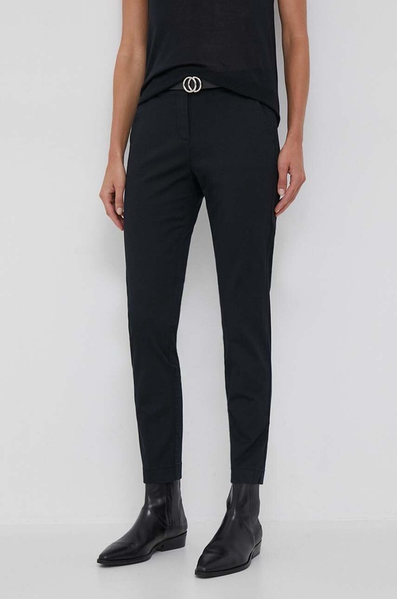Sisley spodnie z elastanem czarny 4BYW55AH6.100..