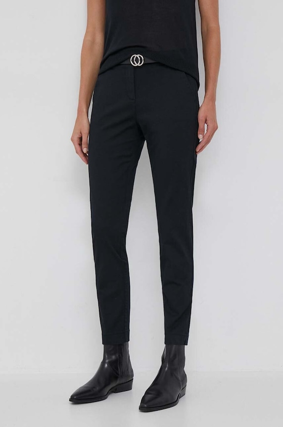 Sisley spodnie z elastanem czarny 4BYW55AH6.100..