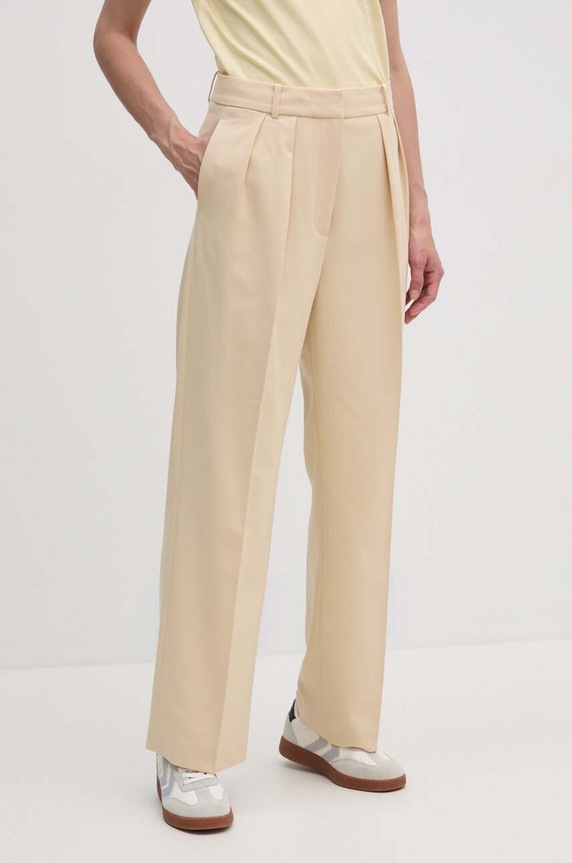Tommy Hilfiger spodnie z elastanem beżowy WW0WW39725