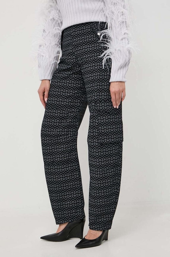 Patrizia Pepe pantaloni de bumbac bumbac negru 2P1550.D055