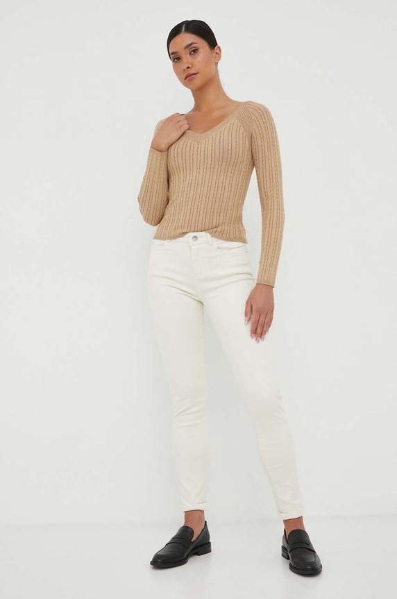 Morgan jeansy PRETTY1 PRETTY1.IVOIRE beżowy AW23