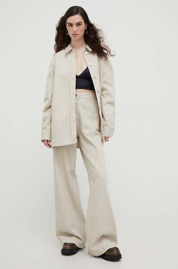 Lovechild pantaloni drept bej 5283493