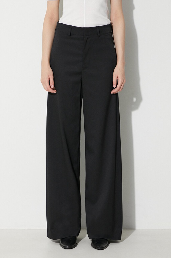 MM6 Maison Margiela pantaloni din lână negru S62KB0178