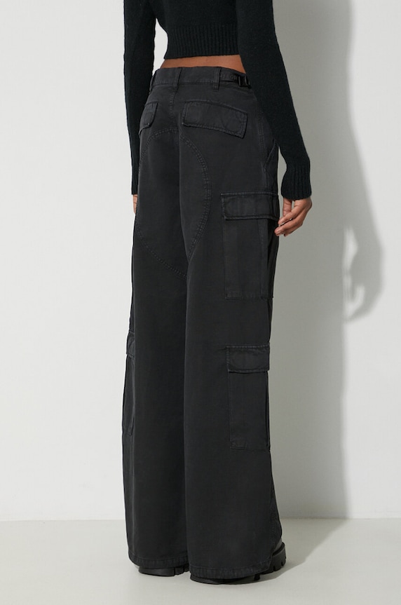 Odzież Heron Preston spodnie z domieszką lnu Vintage Wash Canvas Cargo HWCF008F23FAB0011000 czarny