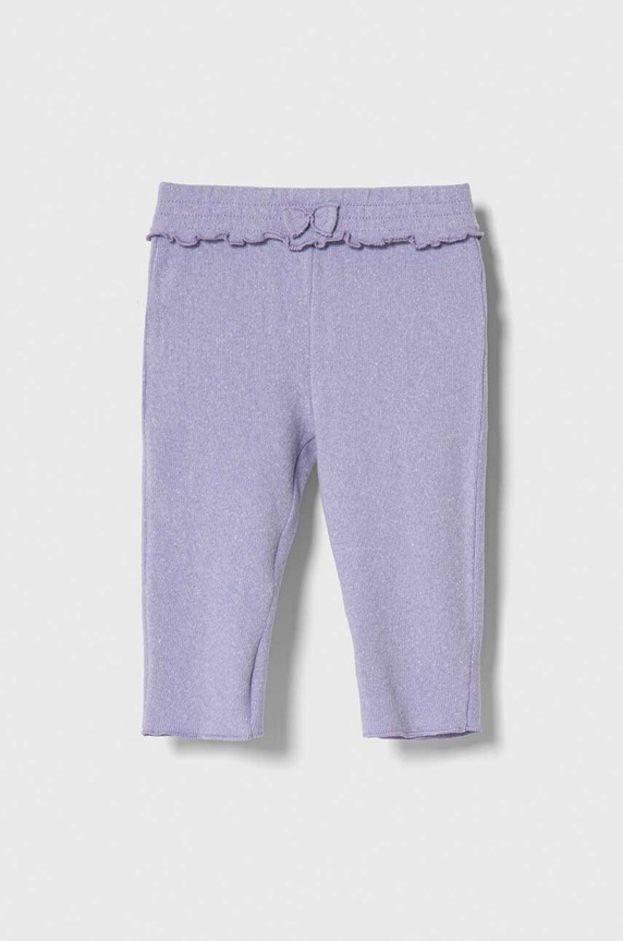Kojenecké tepláky United Colors of Benetton pletenina fialová 35MWAF01G.W.SEASONAL