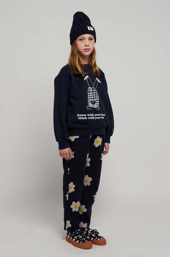 Dětské bavlněné kalhoty Bobo Choses 223AC080 námořnická modř