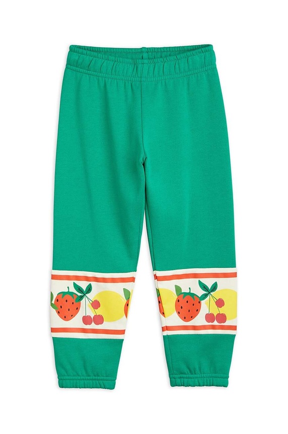Mini Rodini spodnie dresowe bawełniane dziecięce 2373013175 zielony AW23